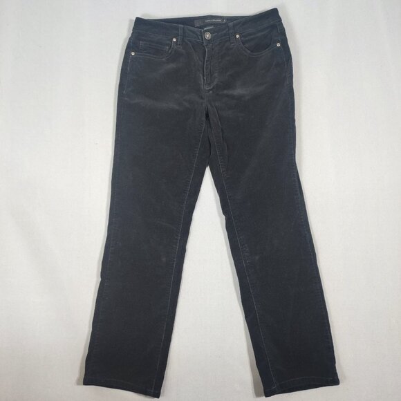 Calvin Klein Jeans micro corduroy casual pants women's size 8 black straight - Picture 1 of 9